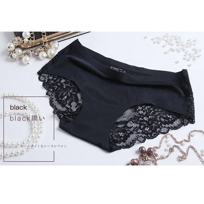 Sexy Ice Silk Women's Lace Thong Panties