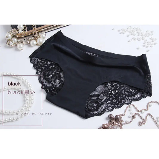 Sexy Ice Silk Women's Lace Thong Panties