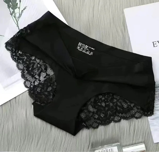 Sexy Ice Silk Women's Lace Thong Panties